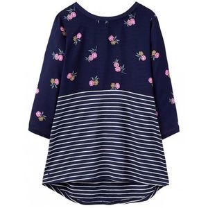 NWT Joules Sonya Jersey Mix 3/4 Sleeve Top Navy, size 8